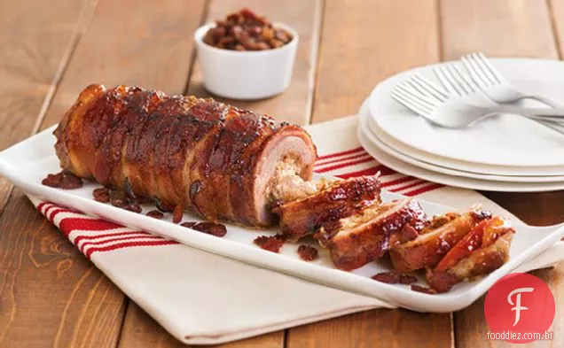 Delicioso! Lombo De Porco Embrulhado Em Bacon