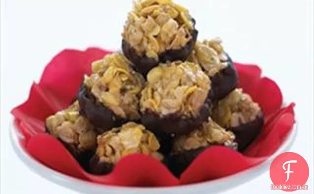 Bolas De Neve Mergulhadas Em Chocolate