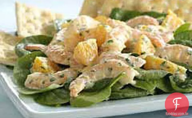 Salada de camarão Tropical com molho de limão