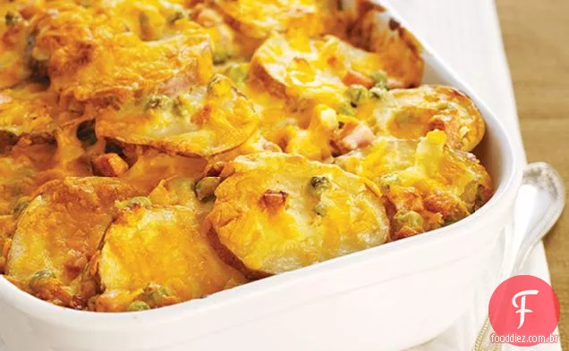 Batatas com casca fáceis com queijo