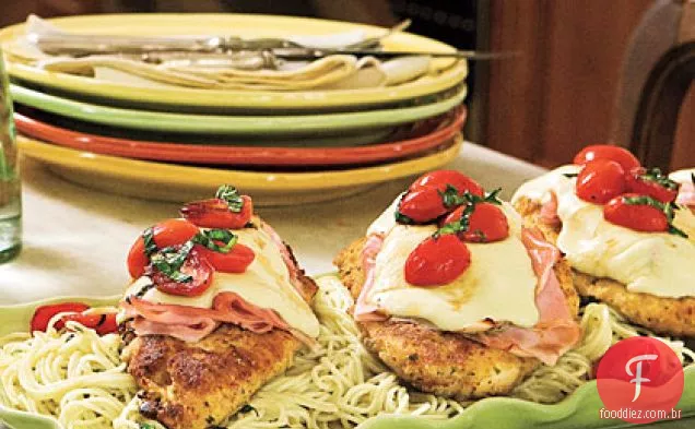 Frango frito e presunto parmesão