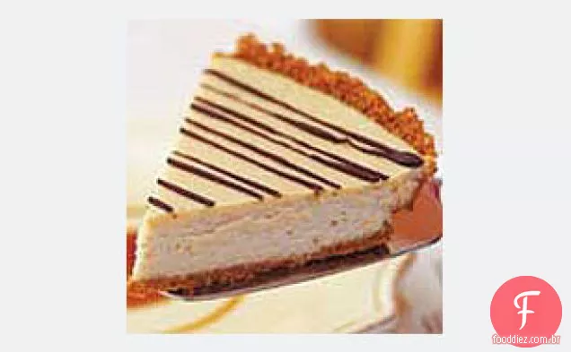 Torta de Cheesecake de café com crosta de Canela Com Molho De Caramelo