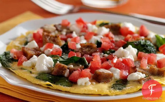 Omelete Feta De Rosto Aberto