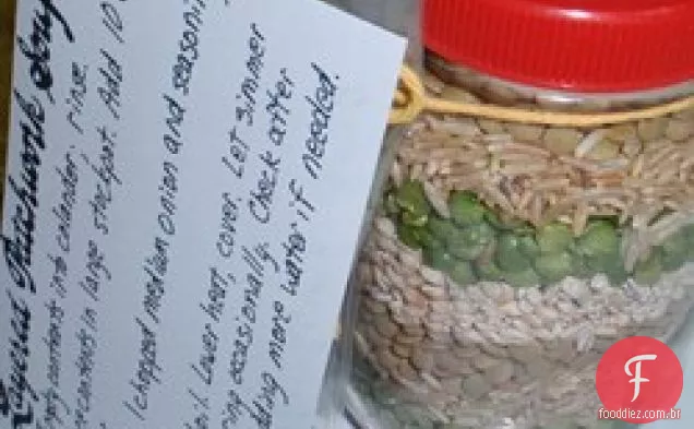Mistura De Sopa De Retalhos Em Camadas