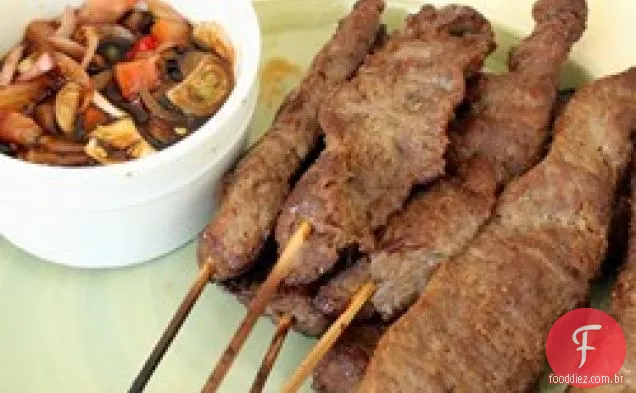 Bife em uma vara