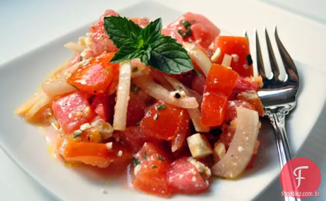 Salada de melancia e tomate