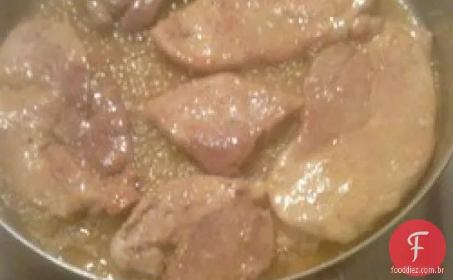 Costeletas De Porco Com Mostarda E Mel