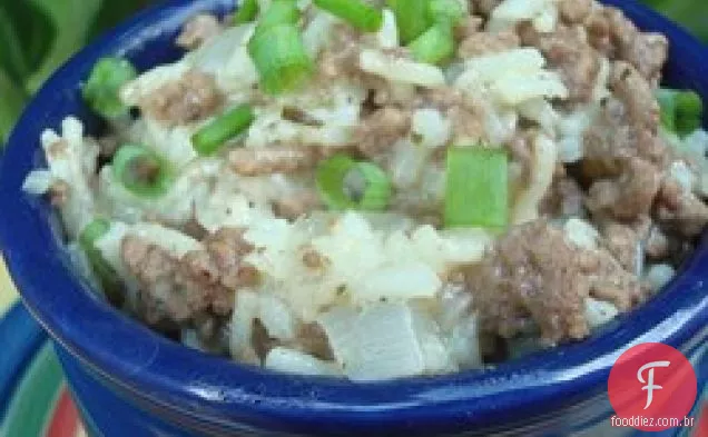 Carne de bovino e arroz