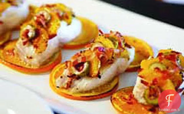 Filetes De Peixe Laranja, Bacon E Azeitona