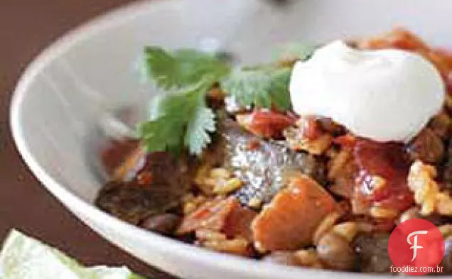 Bife Achiote Saboroso E Frigideira De Arroz