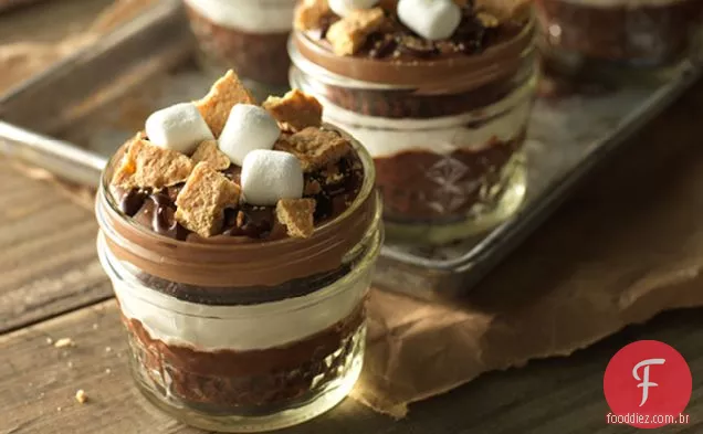 S'more Cupcakes em frascos de geléia