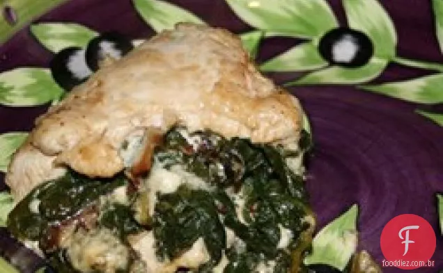 Peito De Frango Recheado com espinafre queijo azul e Bacon