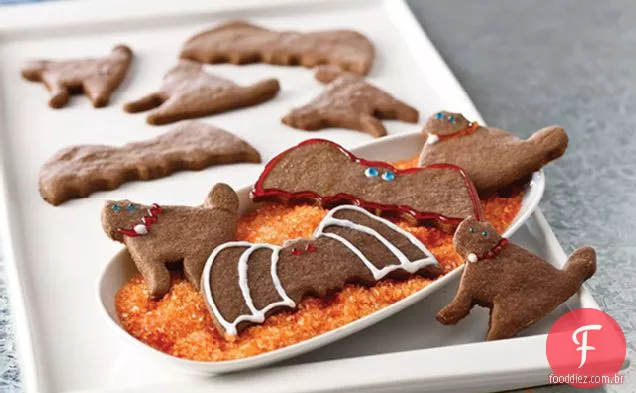 Bats & Cats Chocolate Halloween Cookies