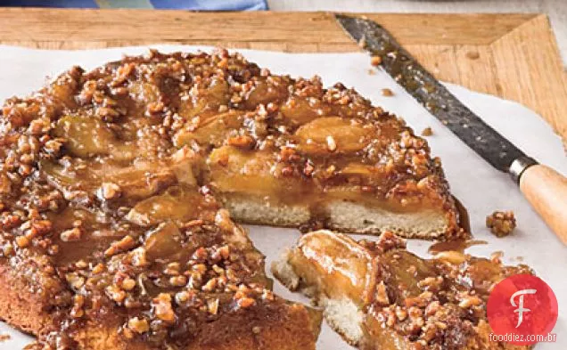Bolo De Maçã Caramelizado De Cabeça Para Baixo