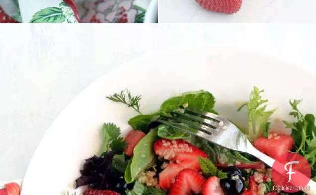 Receita De Salada De Quinoa Com Mirtilos, Morangos E Melancia