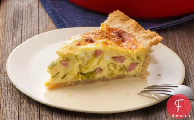Salgadinhos De Alho-Poró E Presunto Quiche