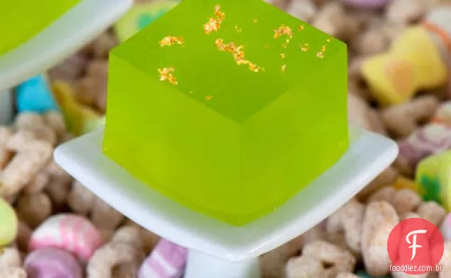 Pear Melon Martini Jelly Shot (também conhecido como Lucky-Tini)