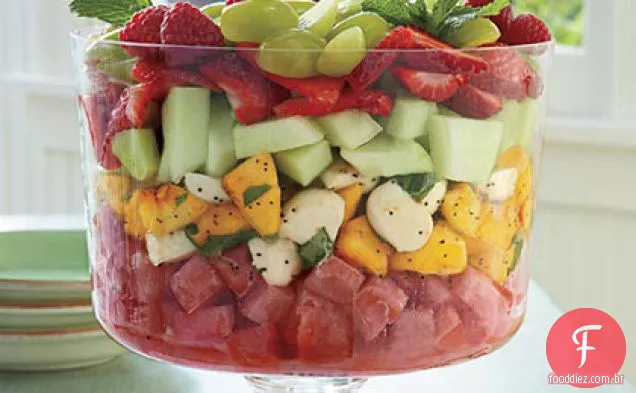 Salada de melão e mussarela