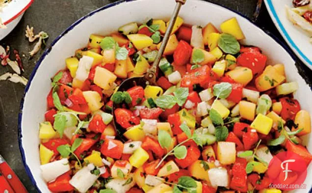 Refresher doce, salgado e picante da melancia