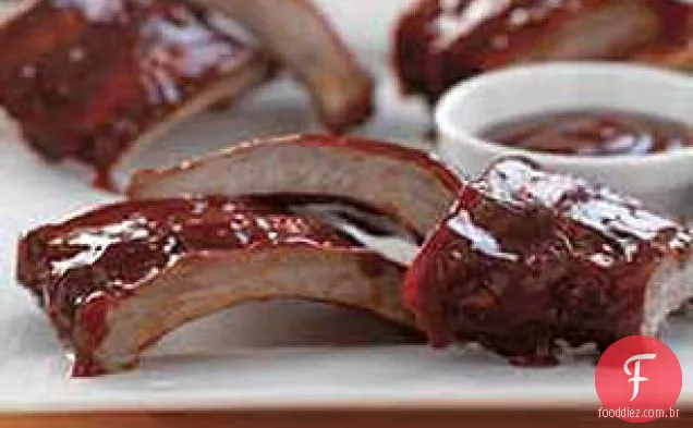 Laranja churrasco costelas de porco