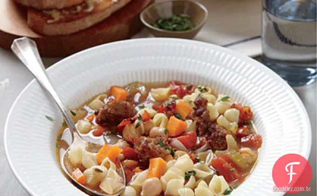 Grão de bico e Salsicha Minestrone