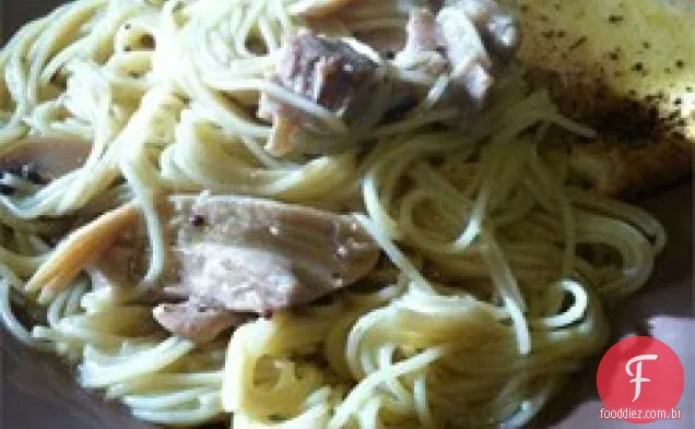 Frango com cogumelos Chanterelle e vinho Marsala