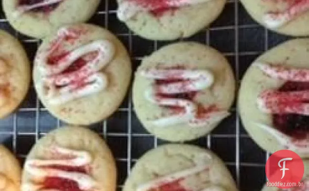 Chocolate Branco Framboesa Thumbprint Cookies