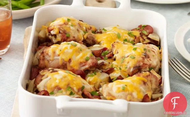 Bacon - frango Cheddar e batatas