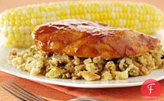 Frango fácil para churrasco com jantar de recheio