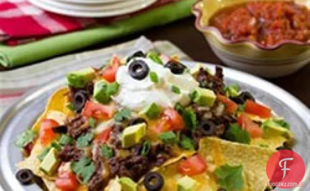 Nachos de carne doce e picante