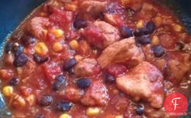 Pimentão Doce Do Fogão Lento Da Carne De Porco