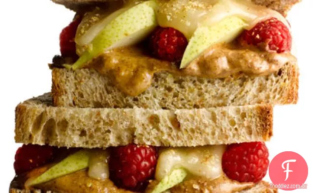 Manteiga de amêndoa e Sanduíche De Frutas