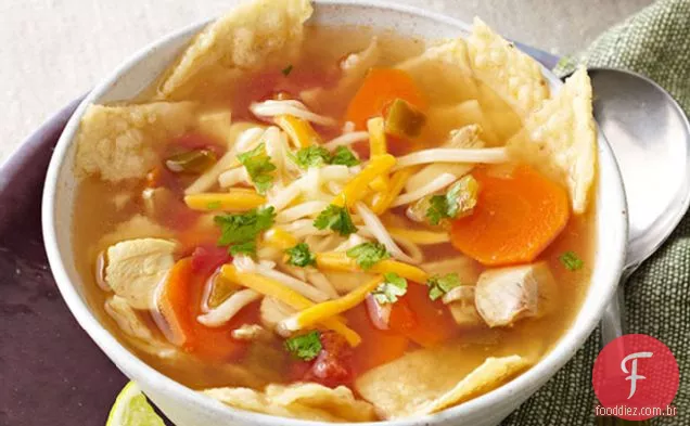 Sopa De Tortilha De Frango Com Fogão Lento