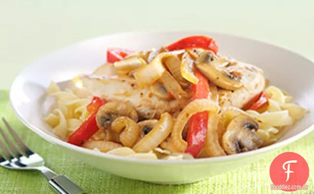 Frango italiano limão com macarrão