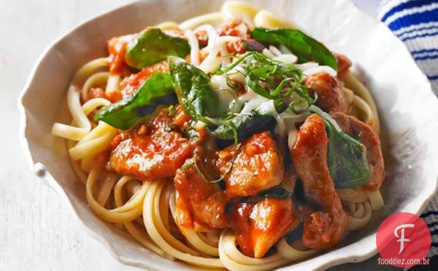 Frango Picante E Frigideira De Espinafre