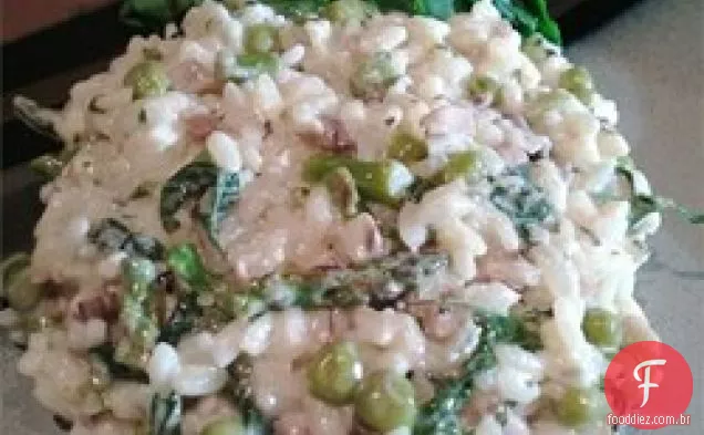 Risoto de brócolis com creme e limão