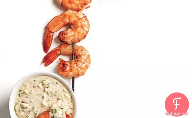 Camarão defumado com especiarias Cajun com Rémoulade