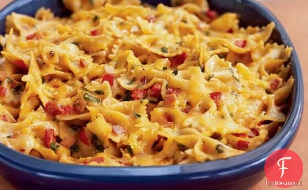 Caçarola de Gravata borboleta Chili e Cheddar