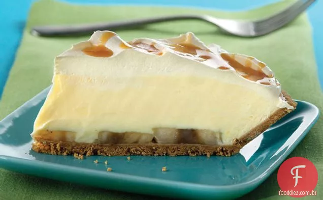 Torta de creme de Banana com chuvisco de caramelo