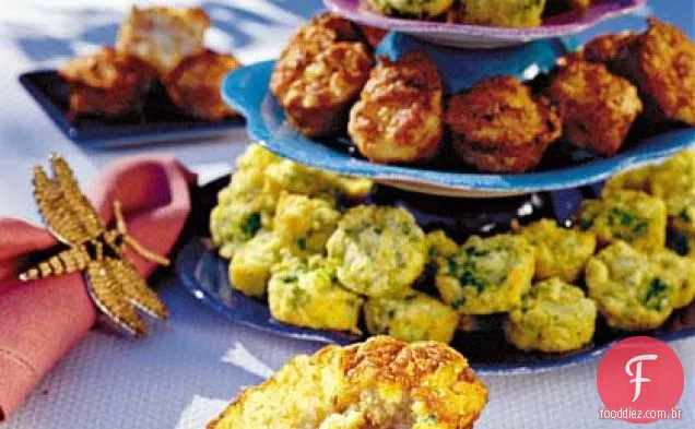 Muffins de presunto e Cheddar