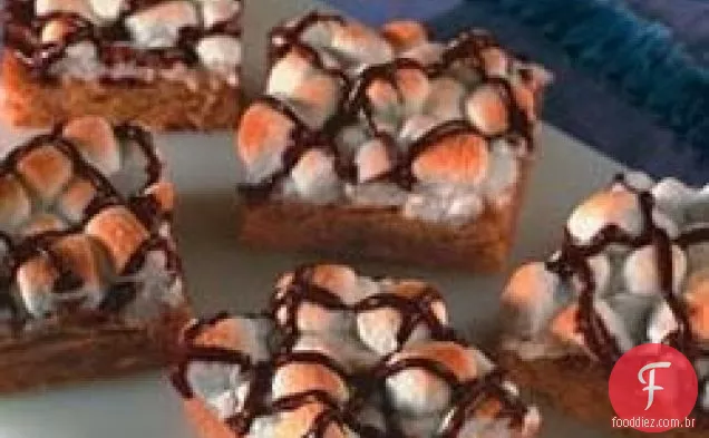 Barras Do Marshmallow Da Manteiga De Amendoim