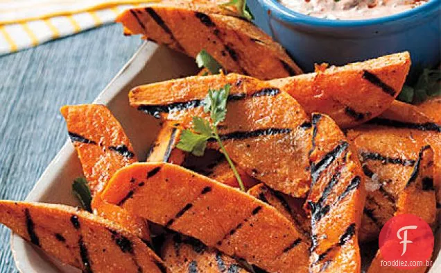 Batatas doces grelhadas com molho Chipotle