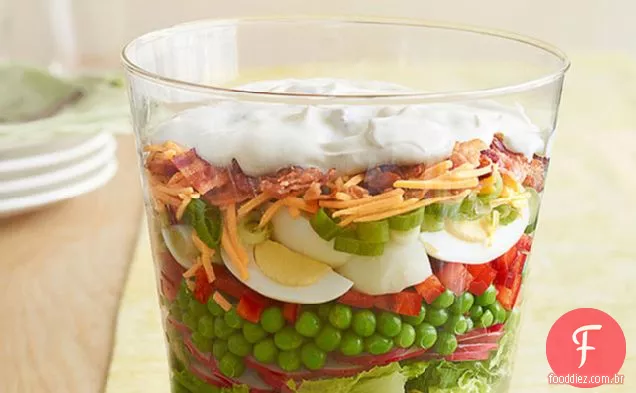Salada Em Camadas De Fita Azul