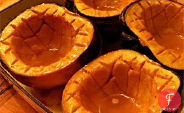 Como fazer abóbora de bolota assada