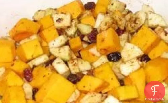Saboroso fogão lento Squash e Prato de maçã