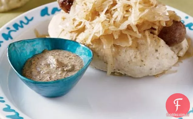 Pão de Bratwurst de Barnum com queda de Choucroute