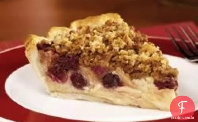 Torta De Creme Streusel De Cranberry De Maçã