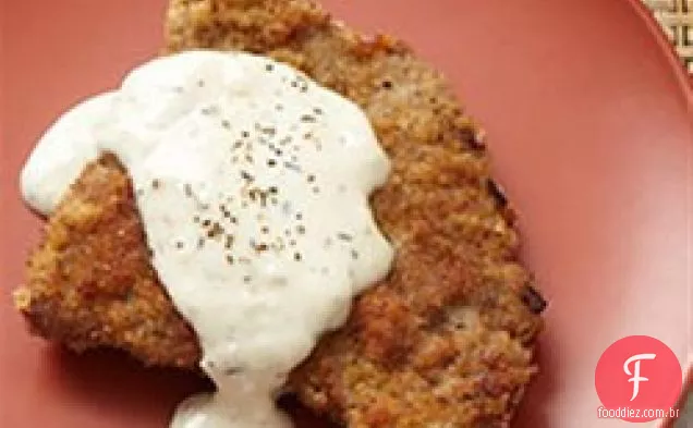 Frango bife frito com molho de Creme
