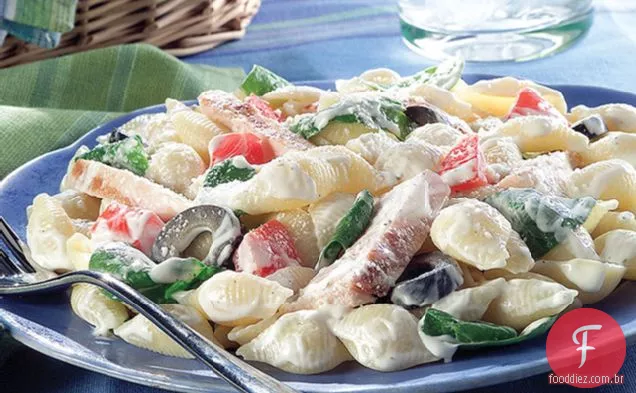 Frango Espinafre Macarrão Salada