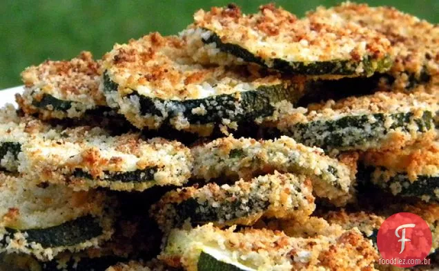 Batatas Fritas De Abobrinha Fritas No Forno Com Molho De Manjericão